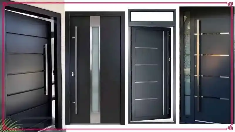 Kocaeli'de modern bir apartman dairesi için Kocaeli PEN tarafından montajı yapılmış, antrasit renkli, aynalı ve çelik rozetli lüks çelik kapı