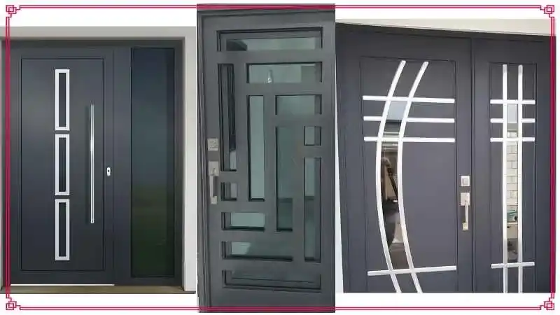 Kocaeli'de modern bir apartman dairesi için Kocaeli PEN tarafından montajı yapılmış, antrasit renkli, aynalı ve çelik rozetli lüks çelik kapı