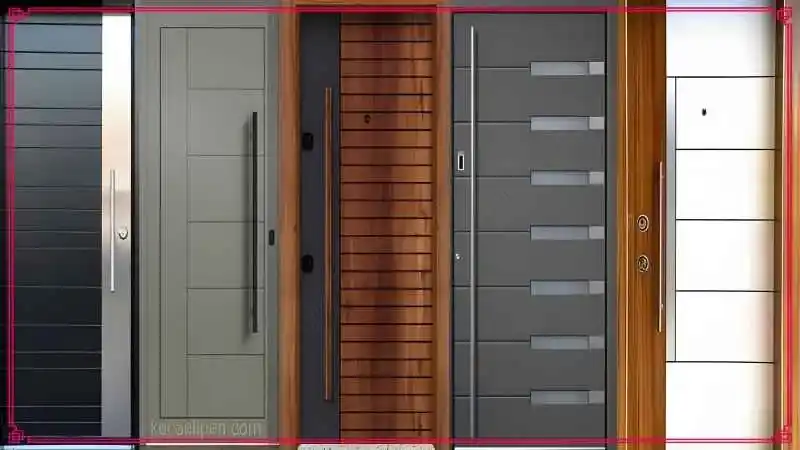 Kocaeli'de modern bir apartman dairesi için Kocaeli PEN tarafından montajı yapılmış, antrasit renkli, aynalı ve çelik rozetli lüks çelik kapı