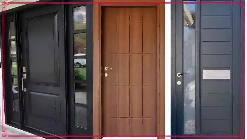 Kocaeli'de modern bir apartman dairesi için Kocaeli PEN tarafından montajı yapılmış, antrasit renkli, aynalı ve çelik rozetli lüks çelik kapı