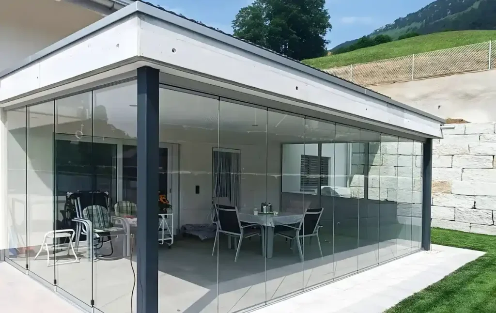 Villa için ısıcamlı, modern alüminyum profilli kış bahçesi ve cam tavanlar