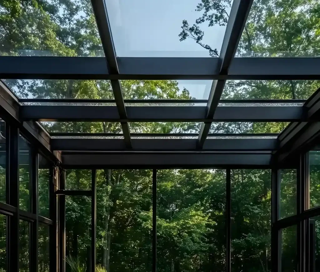 Villa için ısıcamlı, modern alüminyum profilli kış bahçesi ve cam tavanlar