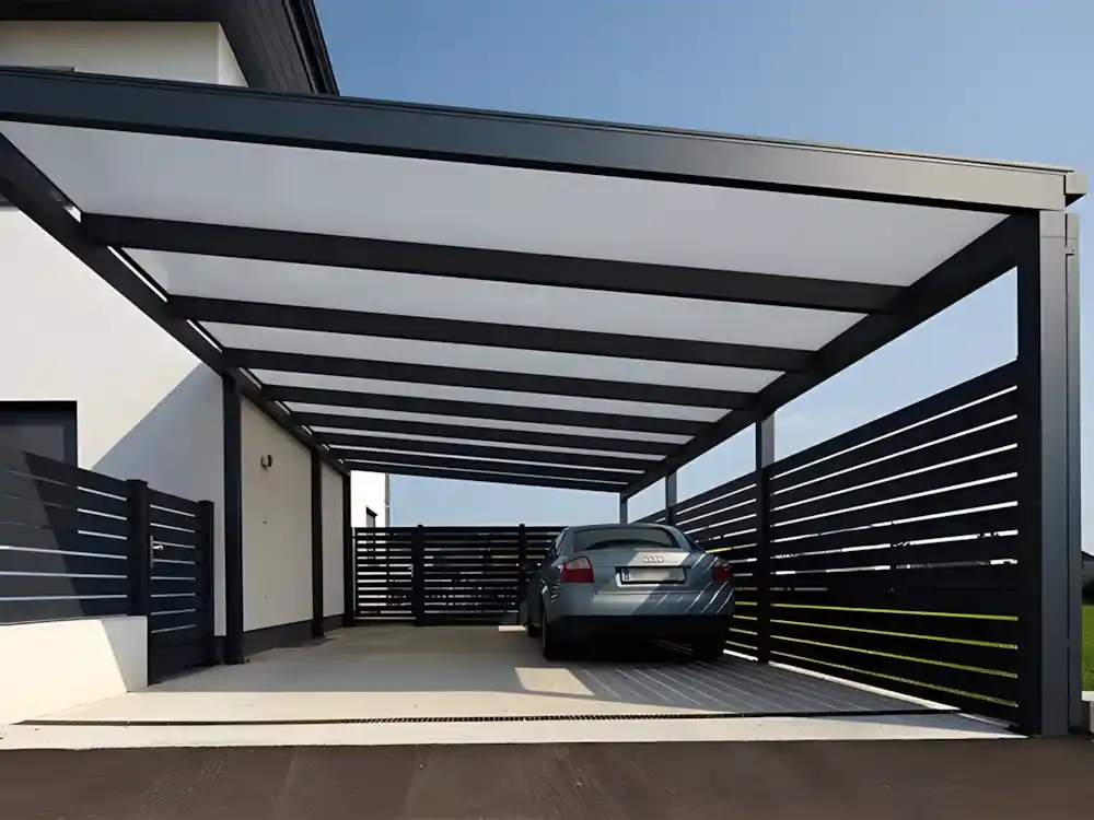 Kocaeli uzaktan kumandalı, LED aydınlatmalı, açılır-kapanır tavanlı modern pergola tente sistemi.